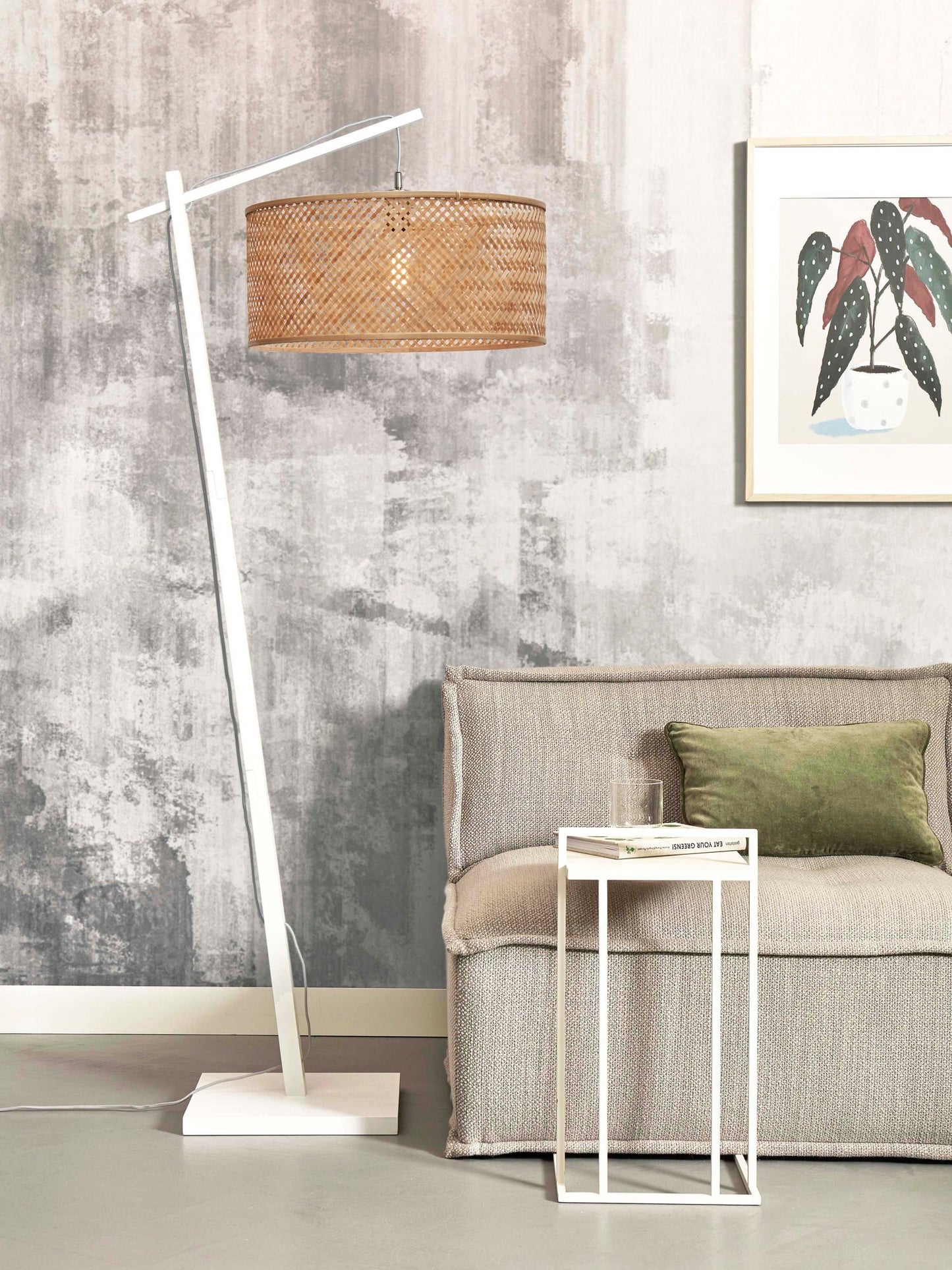 GOOD&MOJO Floor lamp Java L nat/50x22, bl/nat.