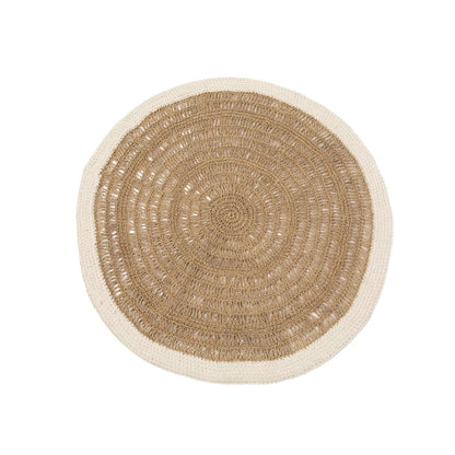 Bazar Bizar Antwerp The Seagrass & Cotton Round Carpet - Natural White - 100