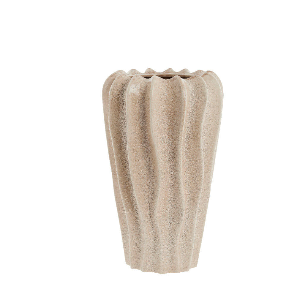 LENE BJERRE Valona vase i stentøj34x21 cm. sand