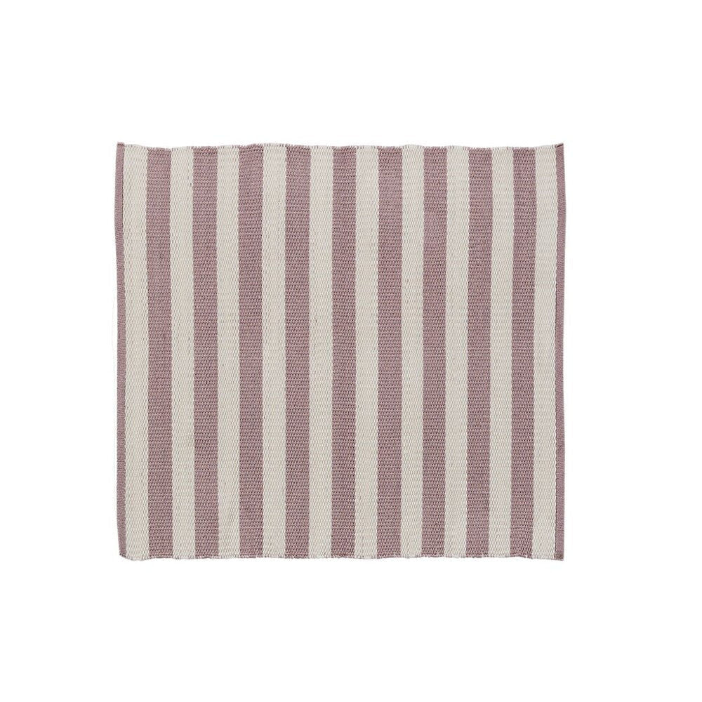 Lene Bjerre Design DK Strivie gulvtæppe 150x150 cm. stribet rosa