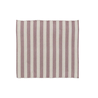 Lene Bjerre Design DK Strivie gulvtæppe 150x150 cm. stribet rosa