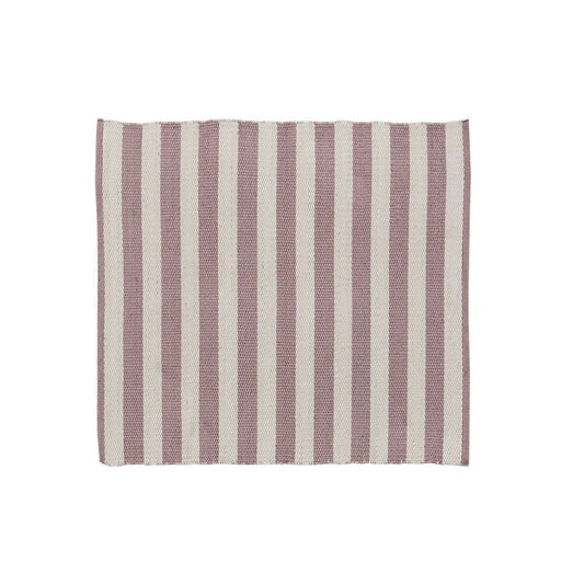 Lene Bjerre Design DK Strivie gulvtæppe 150x150 cm. stribet rosa