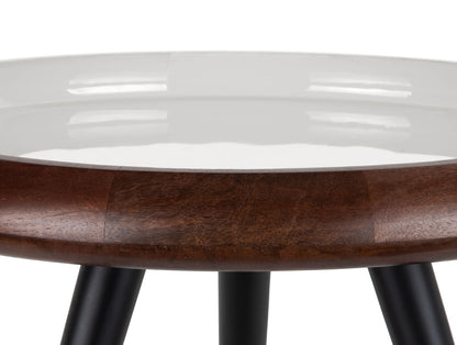 Leitmotiv Table set Tripod warm walnut lacquer, ivory enamel