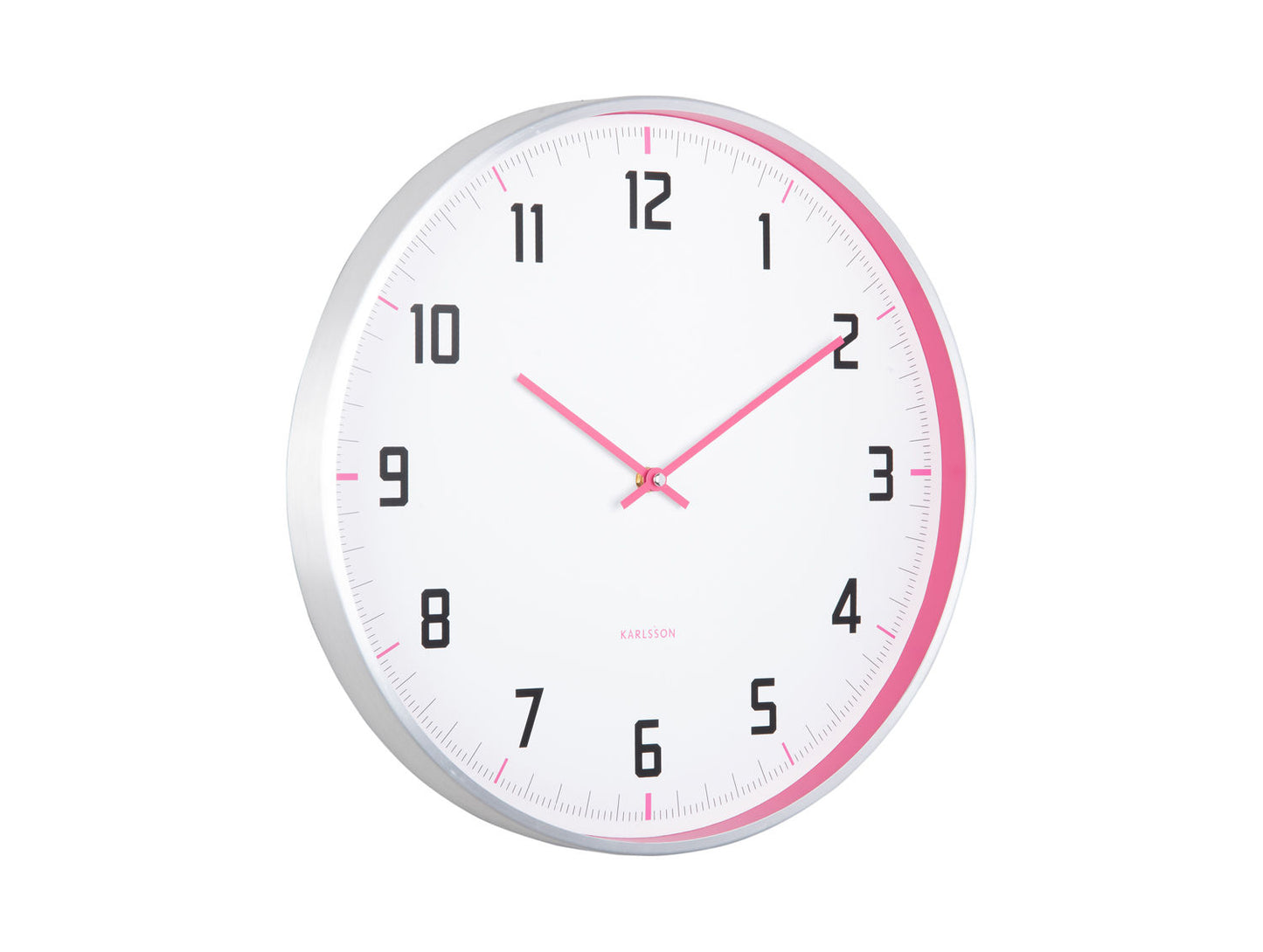 Karlsson Wall clock Sporty bright pink