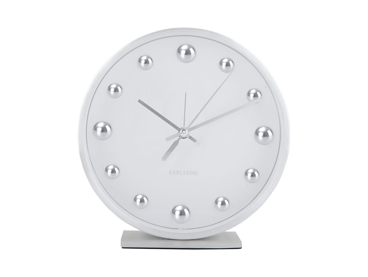 Karlsson Alarm clock Shiny Dots white w. silver