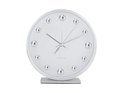 Karlsson Alarm clock Shiny Dots white w. silver