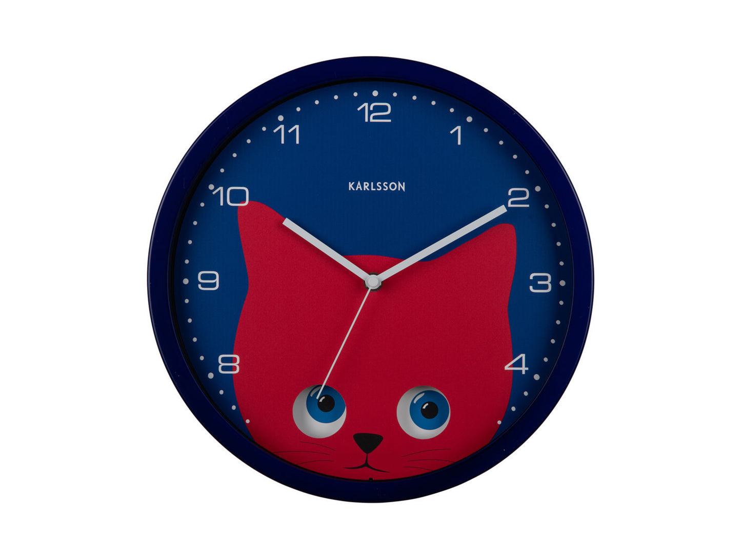 Karlsson Wall clock Peekaboo Cat dark blue