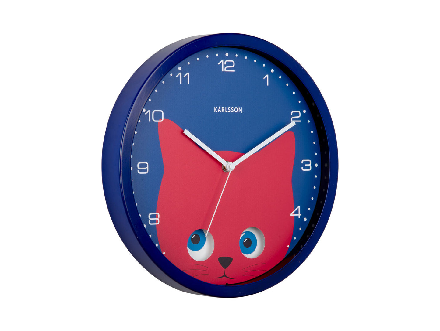 Karlsson Wall clock Peekaboo Cat dark blue