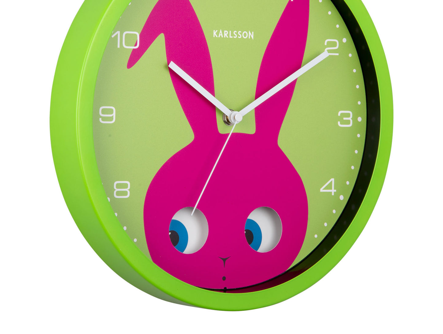 Karlsson Wall clock Peekaboo Bunny dark green