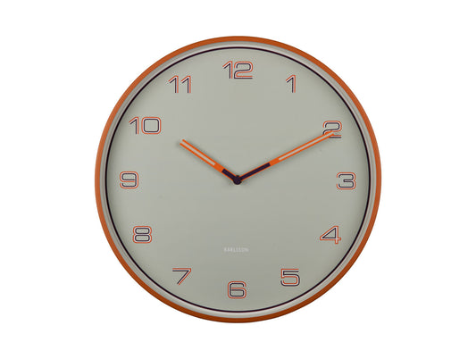 Karlsson Wall clock Lined Numbers bright orange