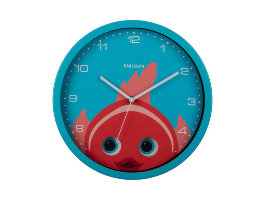 Karlsson Wall clock Peekaboo Goldfish light blue