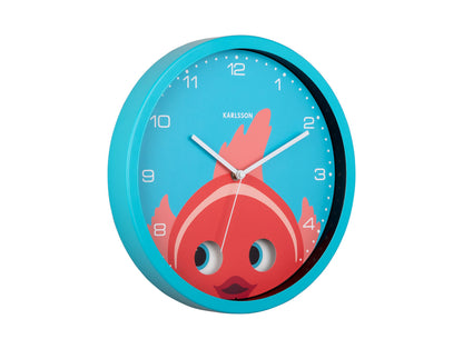 Karlsson Wall clock Peekaboo Goldfish light blue