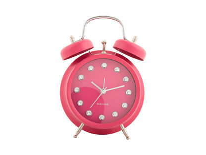 Karlsson Alarm clock Glam Diamonds dark pink