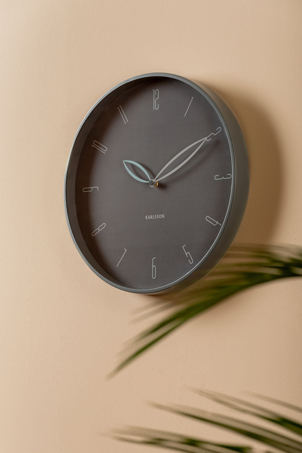 Karlsson Wall clock Petals dark grey