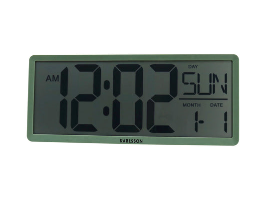 Karlsson Wall/Table clock Retro LCD jungle green