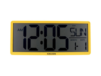 Karlsson Wall/Table clock Retro LCD bright yellow