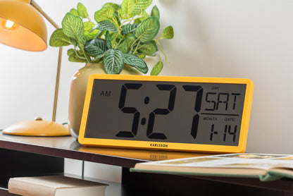 Karlsson Wall/Table clock Retro LCD bright yellow