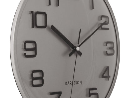 Karlsson Wall clock 3D Numbers silver w. black