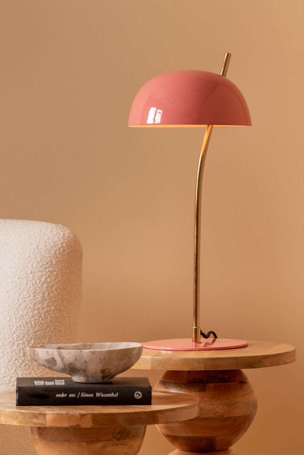 Leitmotiv Table lamp Vivo enamel rose tan