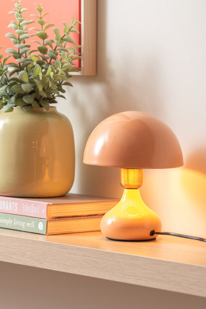 Leitmotiv Table lamp Binc enamel peach orange