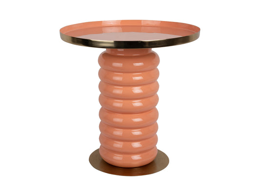 Leitmotiv Side table Ruby enamel peach orange