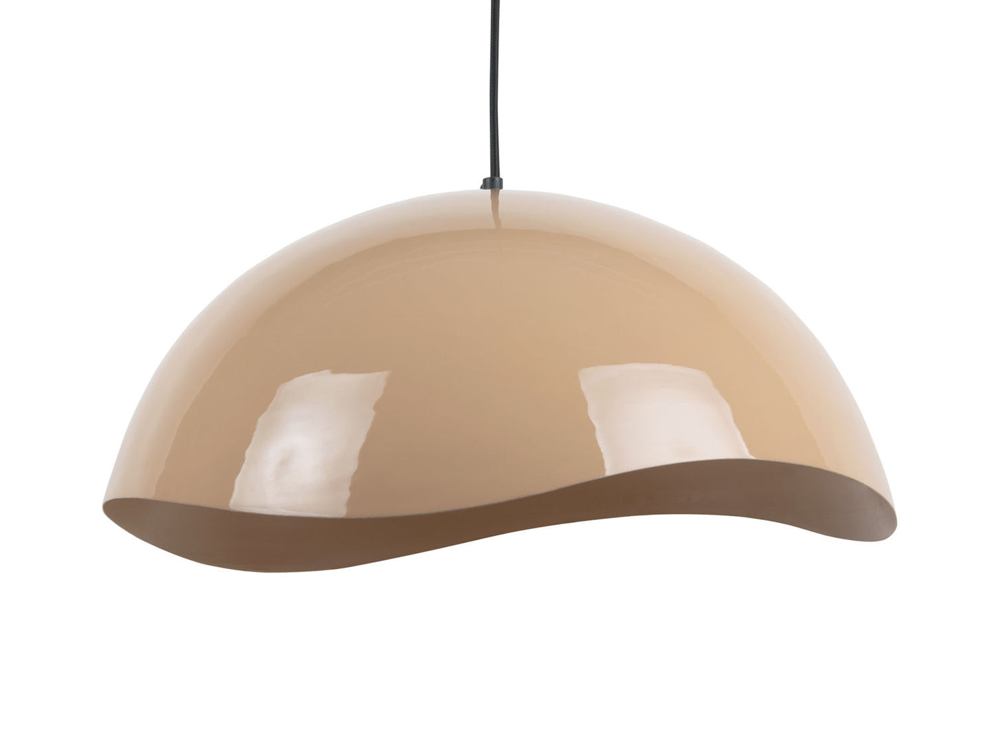 Leitmotiv Pendant lamp Waved large enamel soft brown