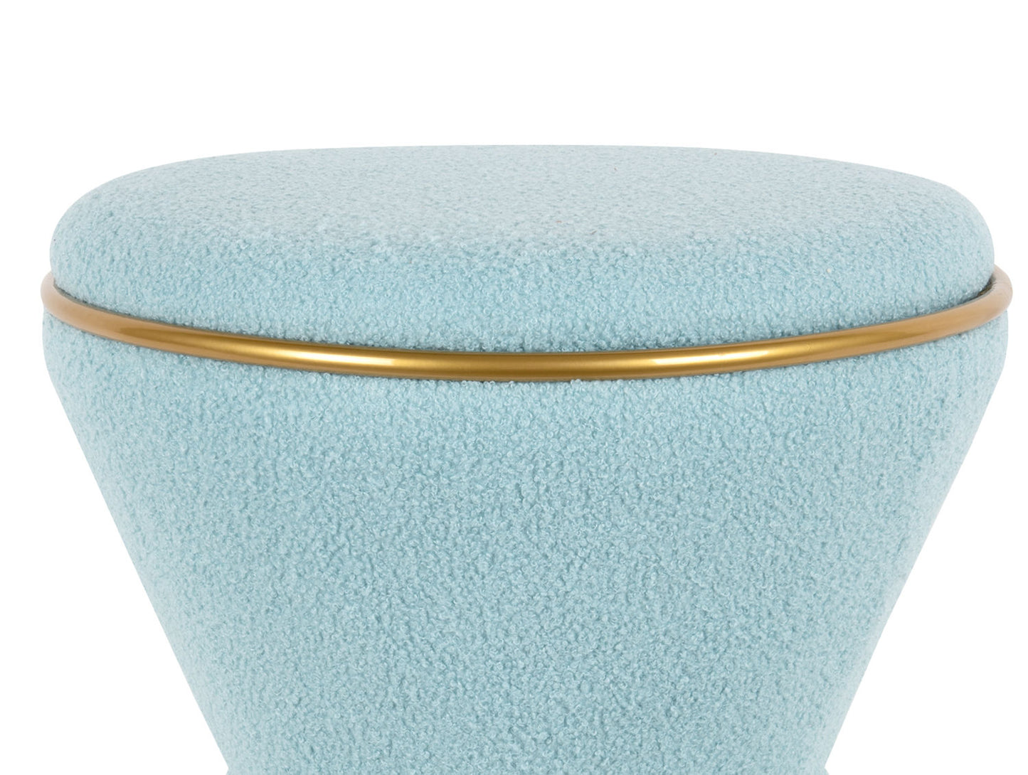 Leitmotiv Pouf Gustar teddy curl soft blue