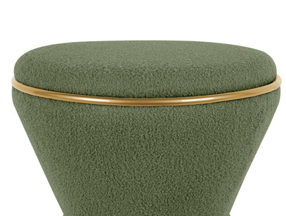 Leitmotiv Pouf Gustar teddy curl moss green