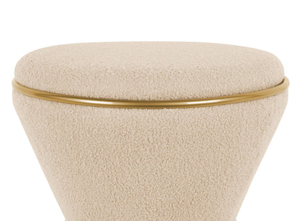 Leitmotiv Pouf Gustar teddy curl sand brown