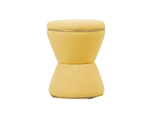 Leitmotiv Pouf Gustar teddy curl ochre yellow