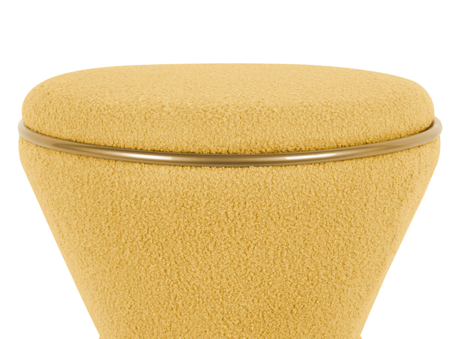 Leitmotiv Pouf Gustar teddy curl ochre yellow