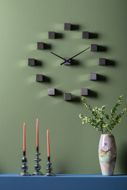 Karlsson Wall clock DIY Cubic metallic dark grey