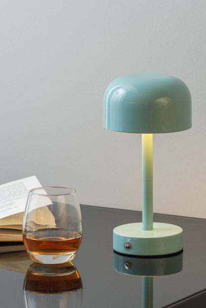 Leitmotiv Table lamp James LED iron shiny misty blue