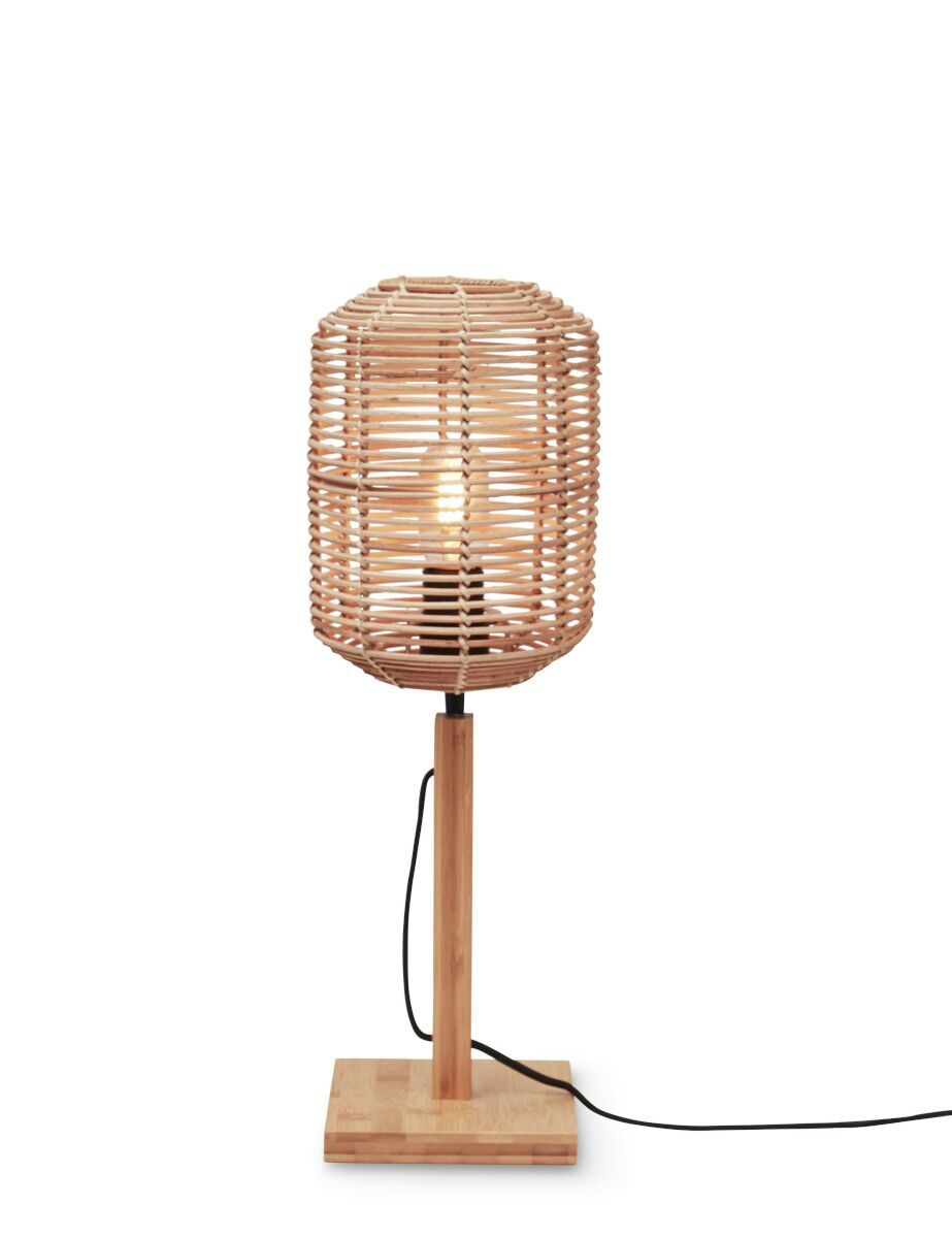 Good & Mojo Bordlampe Tanami bambus nat. h.45cm/rør dia.18xh.25cm rattan. nat.