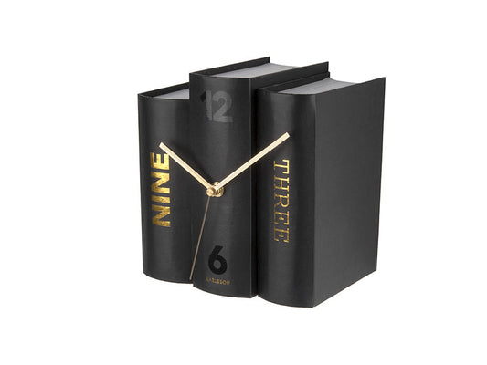 Karlsson Table clock Book black paper