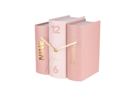 Karlsson Table clock Book pink tones paper