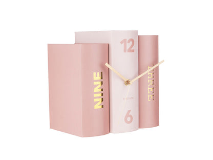 Karlsson Table clock Book pink tones paper