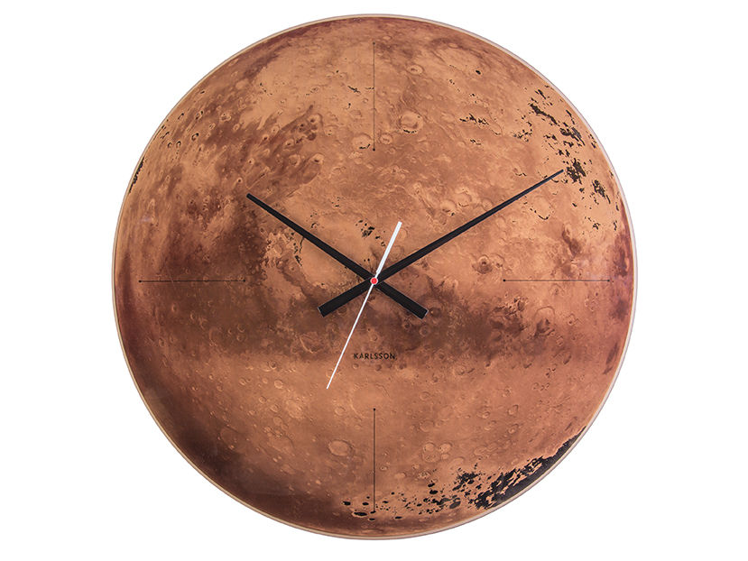 Karlsson Wall clock Mars copper mirror glass, silent movem.