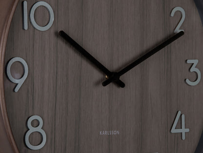 Karlsson Wall clock Pure medium walnut wood