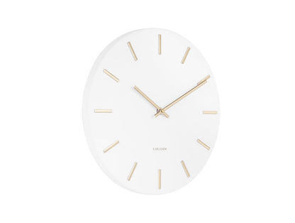 Karlsson Wall clock Charm steel white w.gold battons small