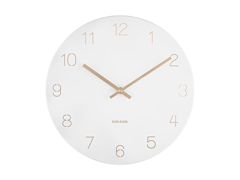 Karlsson Wall clock Charm engraved numbers small white