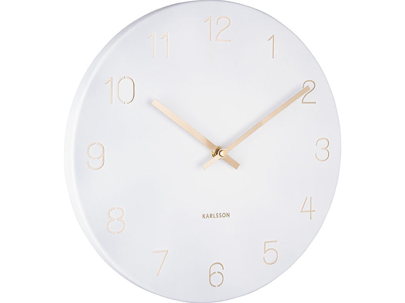 Karlsson Wall clock Charm engraved numbers small white