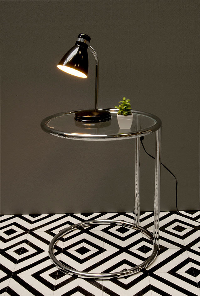 Leitmotiv Side table glass w steel chrome