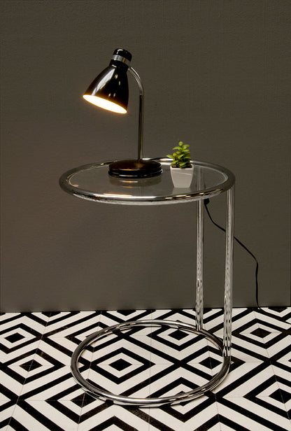 Leitmotiv Side table glass w steel chrome