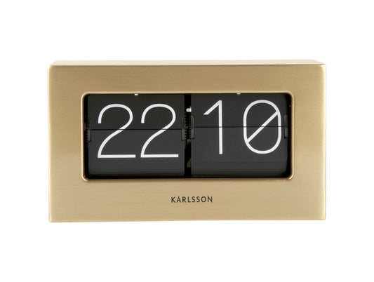 Karlsson Wall / Table clock Boxed Flip brushed gold