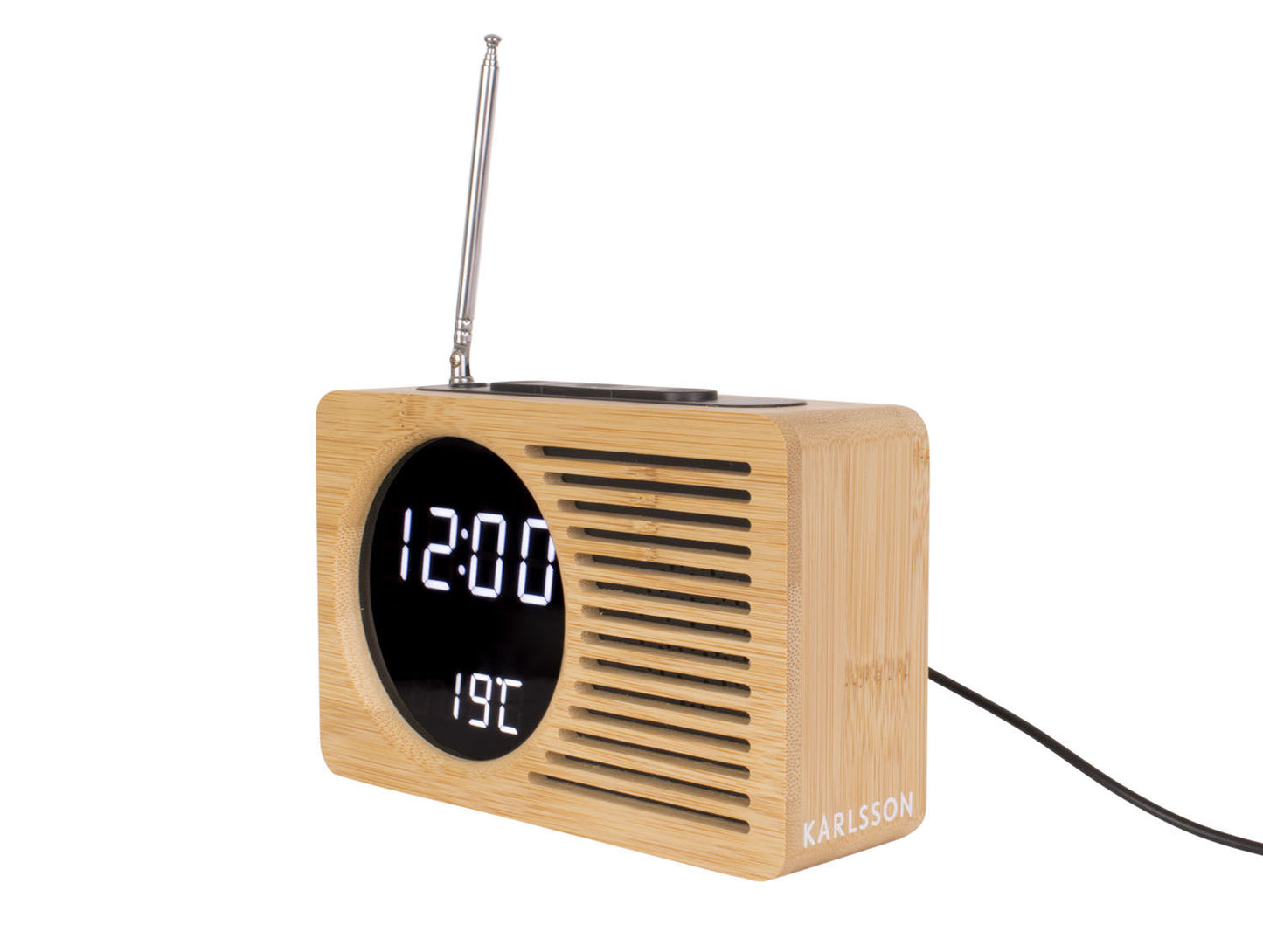 Karlsson Alarm clock Retro Radio bamboo