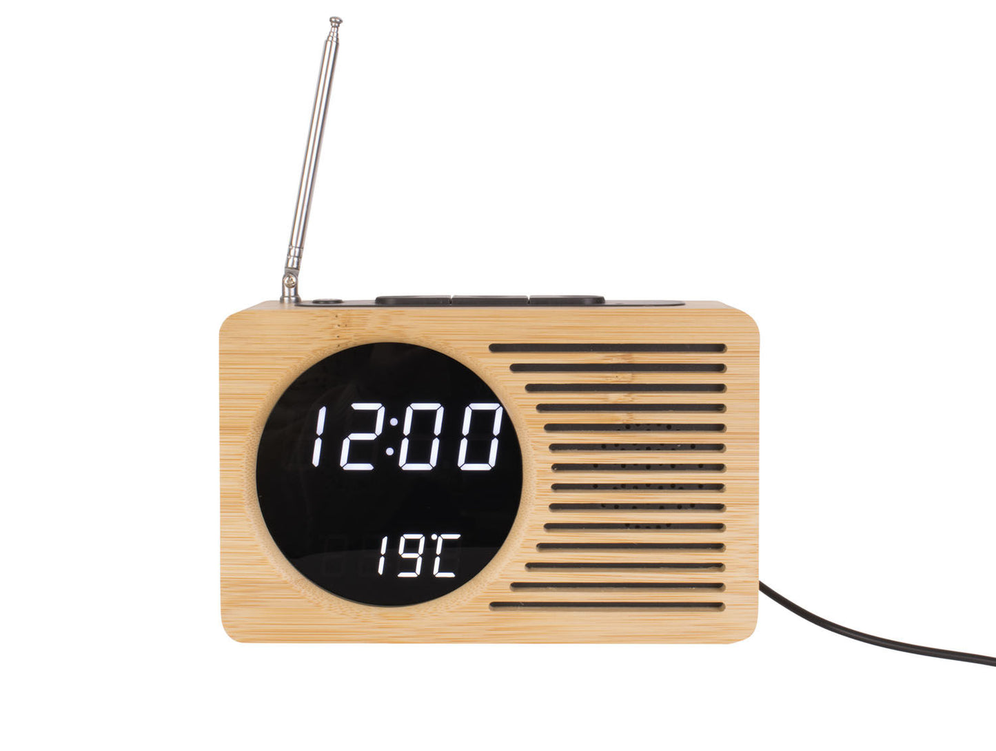 Karlsson Alarm clock Retro Radio bamboo