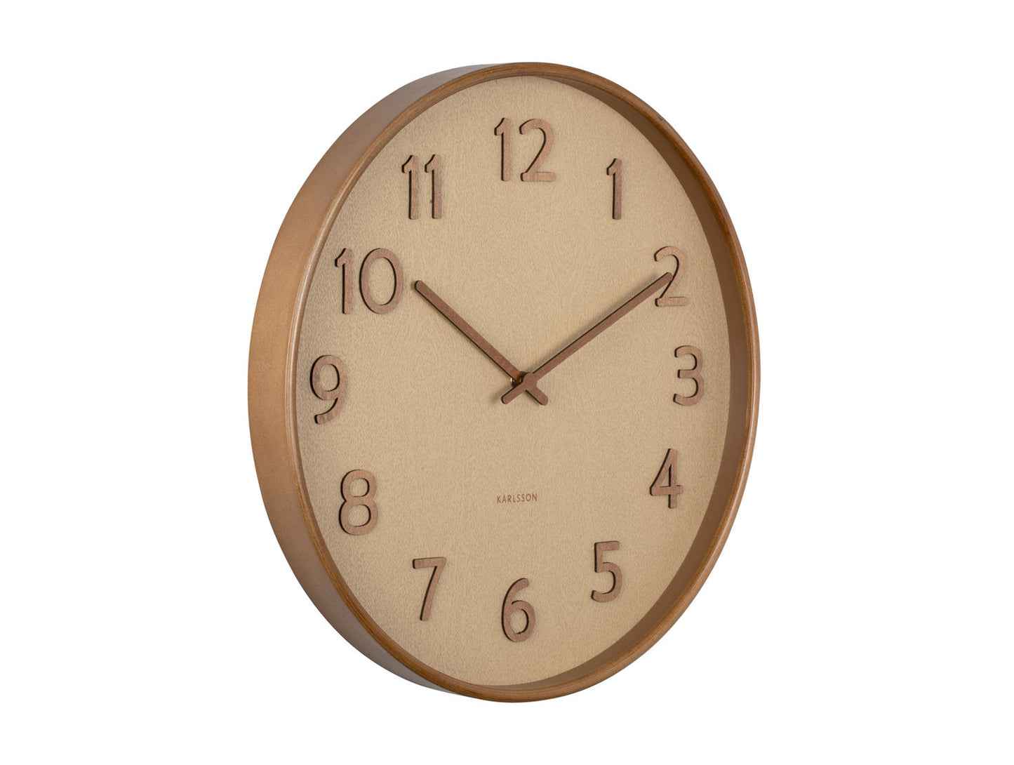 Karlsson Wall clock Pure wood grain sand brown