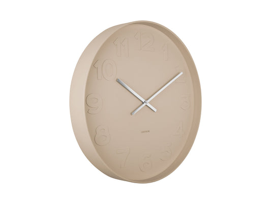 Karlsson Wall clock Mr. Brown numbers large, sand brown