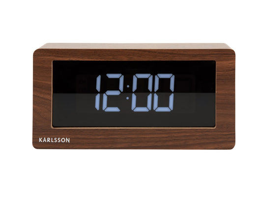 Karlsson Table clock Boxed LED dark wood veneer